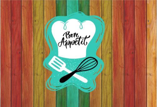 Tapis vinyle citation emblème de bon appétit - TenStickers