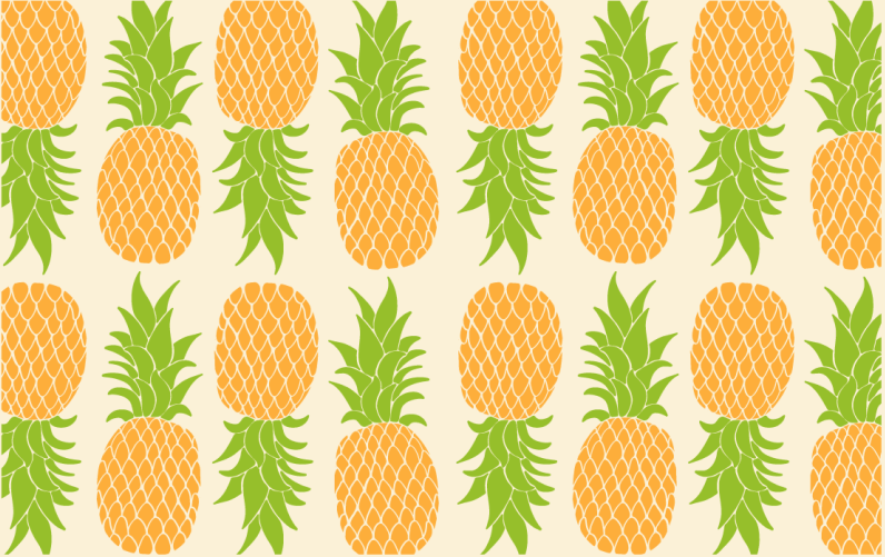 Tapis vinyle fleurs et plantes motif d'ananas - TenStickers