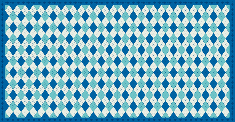 Tapis vinyle carreaux de ciment motif à carreaux bleus - TenStickers