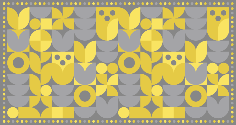 Tapis vinyles géométriques motif géométrique jaune - TenStickers
