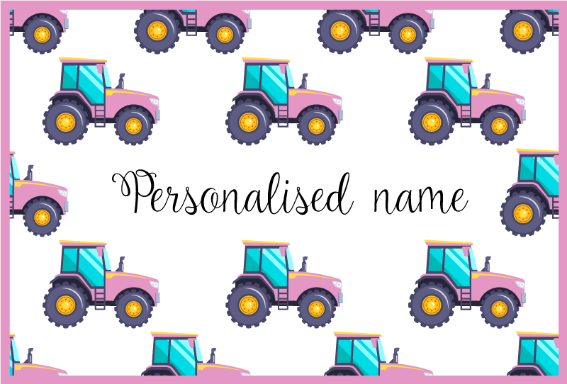 Tapis vinyle personnalisé tracteur personnalisable - TenStickers