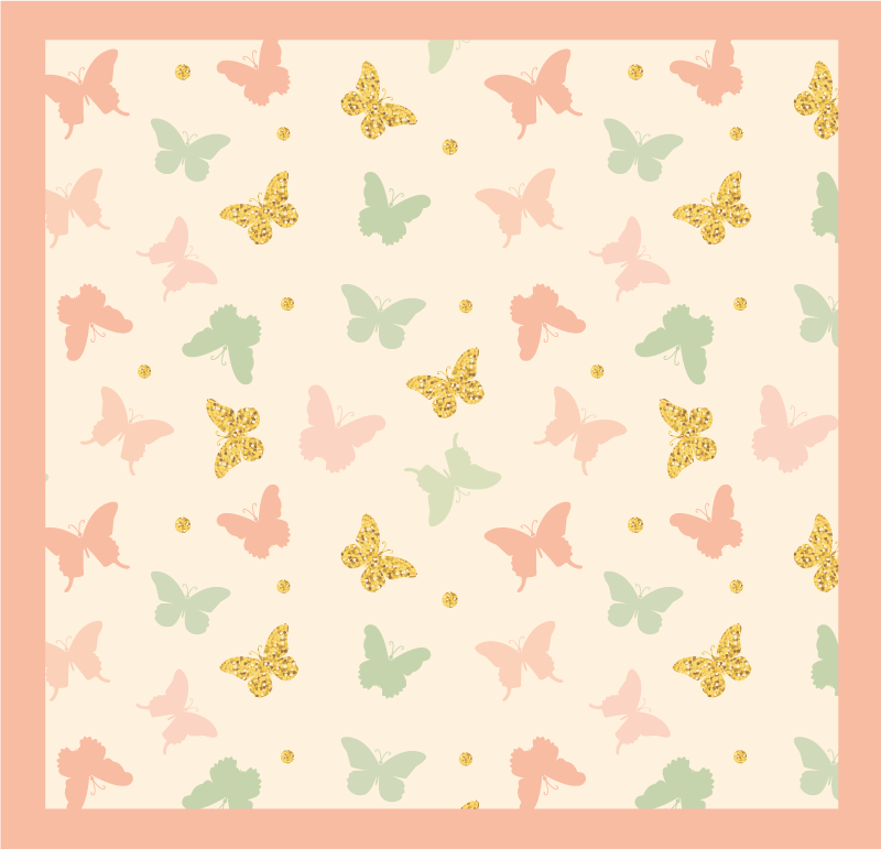 Tapis vinyle chambre bébé pastels papillon - TenStickers