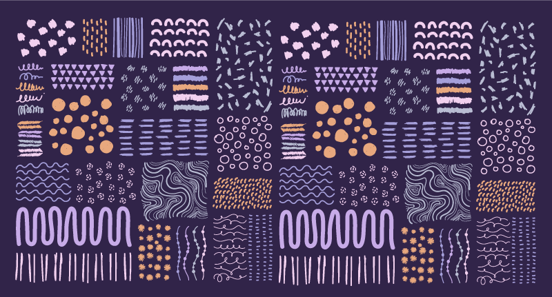 Tapis vinyle salon traits peints en bleu - TenStickers