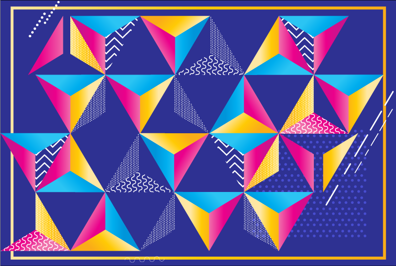 Tapis vinyles géométriques formes colorées et vibrantes - TenStickers