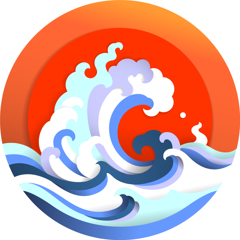 Tapis vinyle nature cercle de vagues océaniques - TenStickers