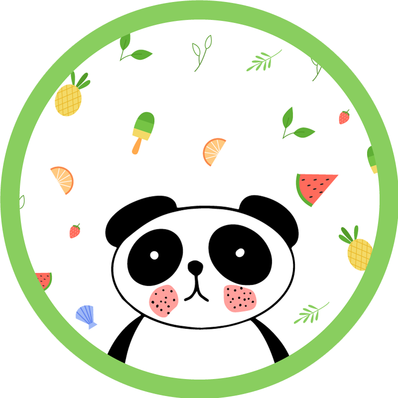 Tapis vinyle pour enfants joli cercle de panda - TenStickers