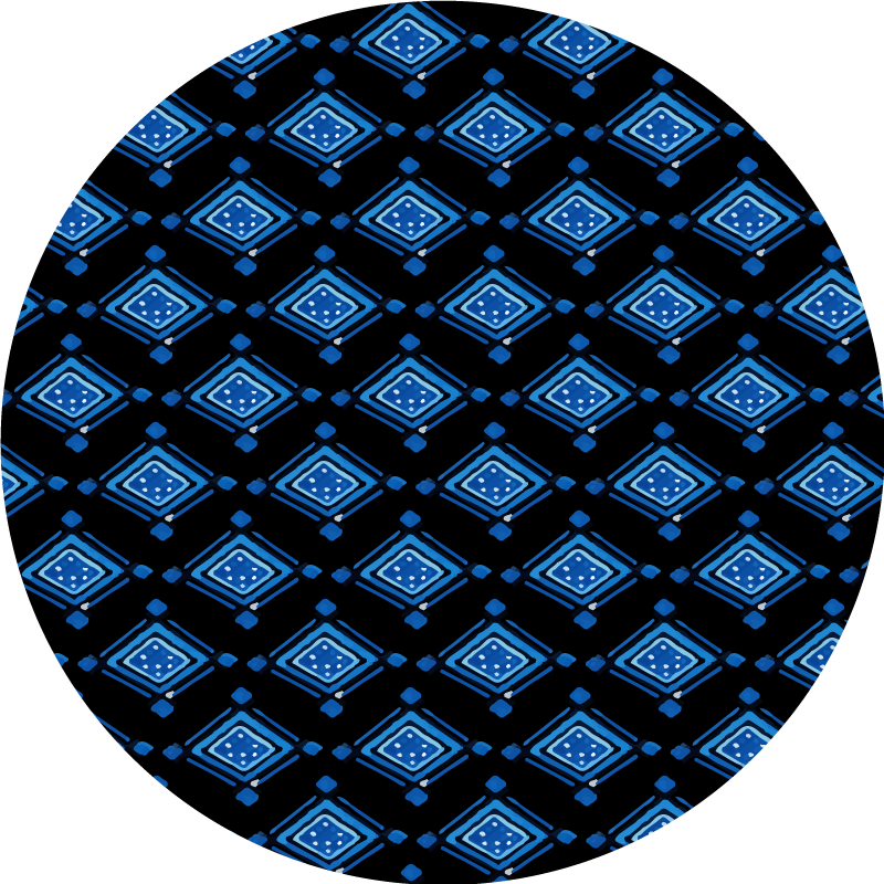 Tapis vinyles géométriques motif diamant bleu - TenStickers