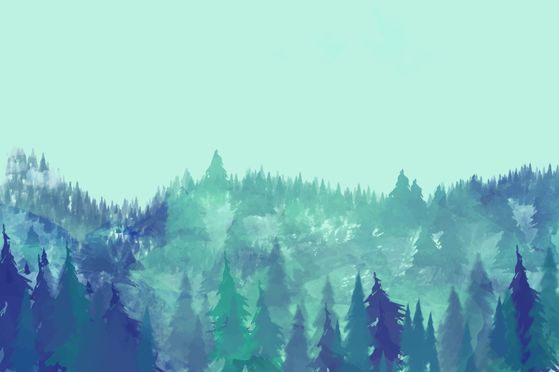 Tapis vinyle nature forêt verte luxuriante - TenStickers