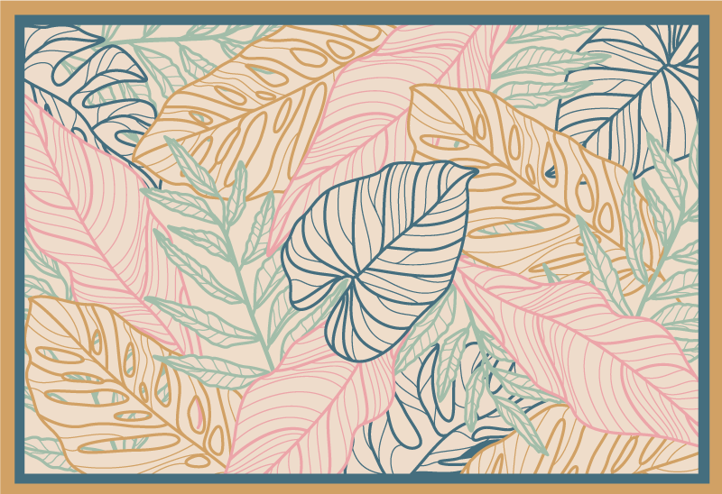 Tapis vinyle nature motifs tropicaux feuillus - TenStickers