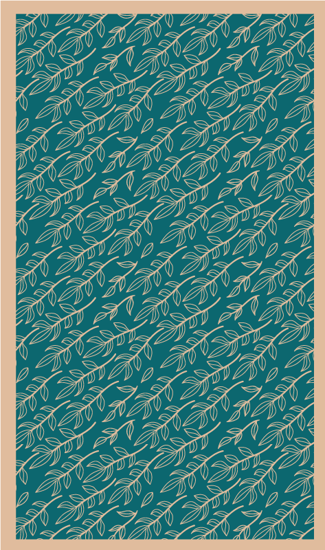 Tapis vinyle fleurs et plantes feuilles vertes gracieuses - TenStickers