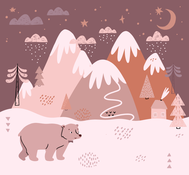 Tapis vinyle pour enfants confort du paysage hivernal - TenStickers