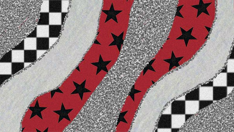 Tapis vinyle textures vagues rouges étoilées - TenStickers