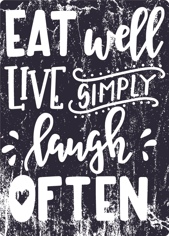 Tapis vinyle cuisine mange bien et ris souvent - TenStickers
