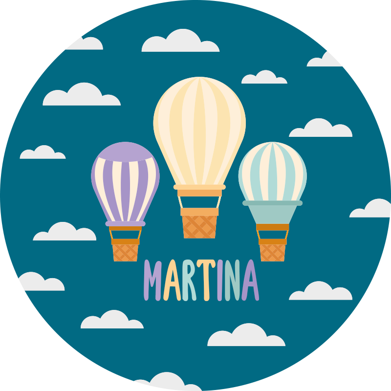 Tapis vinyle autres tapis montgolfières avec nom - TenStickers