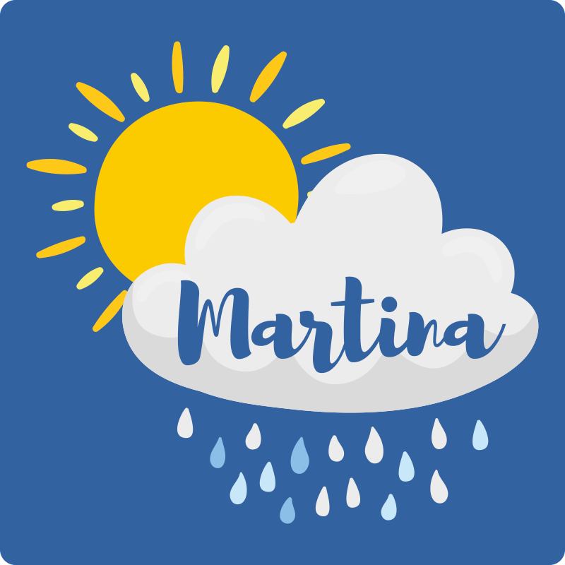 Tapis vinyle autres tapis nuage pluvieux avec nom - TenStickers