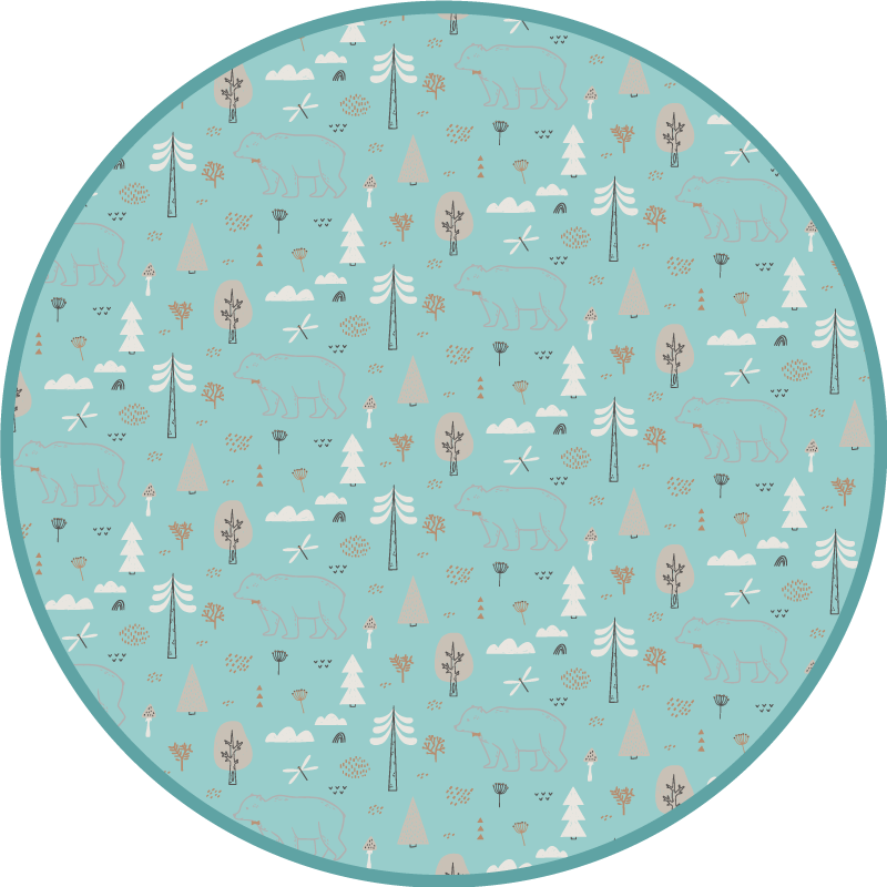 Tapis vinyle chambre bébé scène d'animaux de la forêt - TenStickers