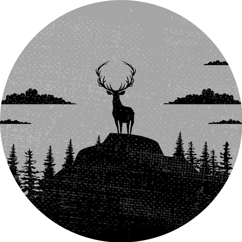 Tapis vinyle nature silhouette majestueuse d'un cerf - TenStickers