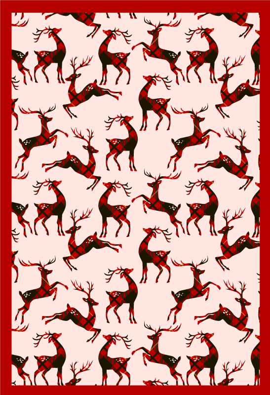 Tapis vinyle noël motif renne rouge - TenStickers