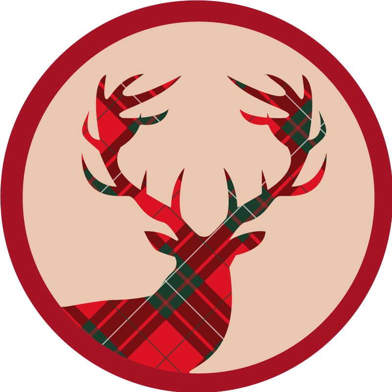 Tapis vinyle noël silhouette de cerf élégante - TenStickers