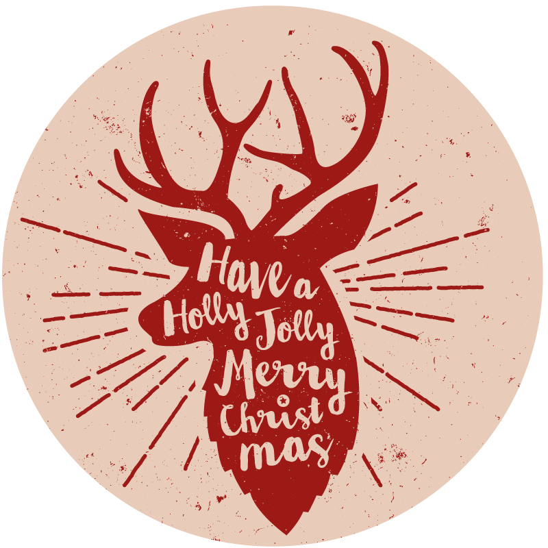 Tapis vinyle noël motif renne de noël - TenStickers