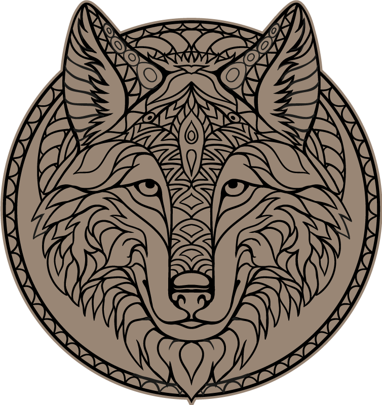 Tapis vinyle animal motif de loup brun - TenStickers