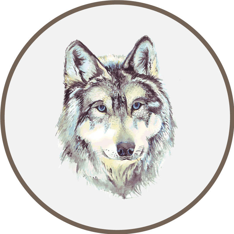 Tapis vinyle animal illustration de loup - TenStickers