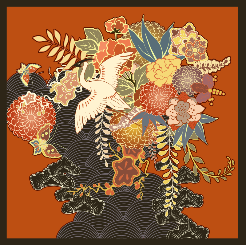 Tapis vinyle fleurs et plantes élément botanique élaboré - TenStickers