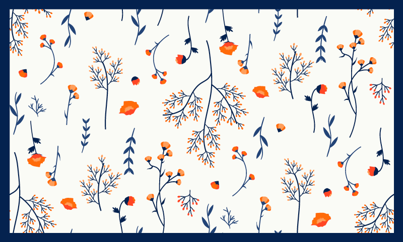 Tapis vinyle fleurs et plantes motif de branches florales - TenStickers