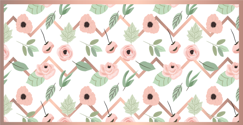Tapis vinyle fleurs et plantes concept de feuille botanique - TenStickers