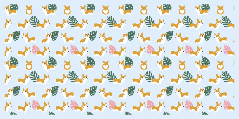 Tapis vinyle animal monstera et chiens - TenStickers