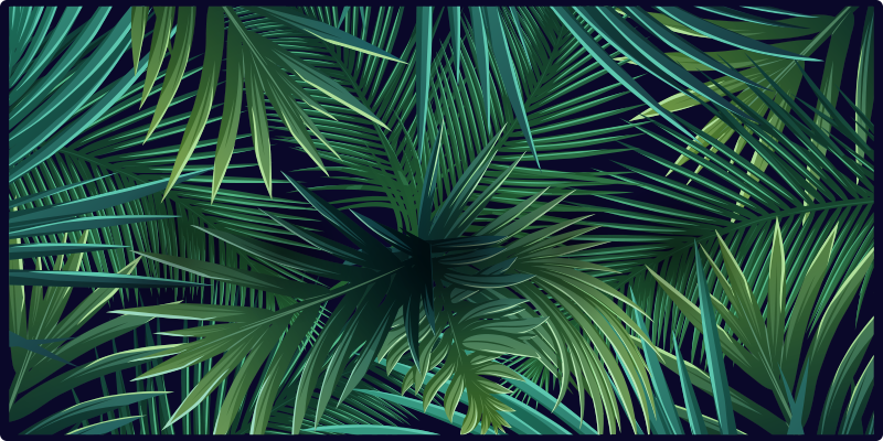 Tapis vinyle nature toile de feuilles tropicales - TenStickers