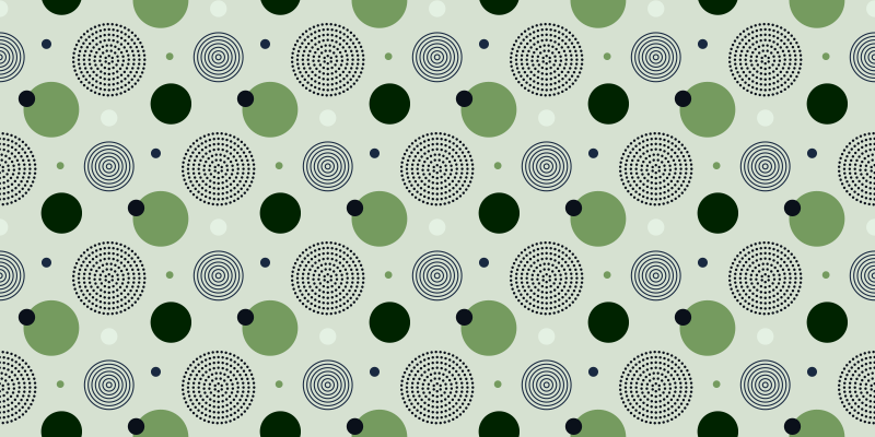 Tapis vinyle cuisine motifs circulaires verts - TenStickers