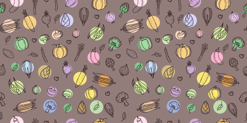 Tapis vinyle cuisine motif végétal coloré - TenStickers