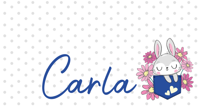 Tapis vinyle autres tapis lapin gris avec nom - TenStickers