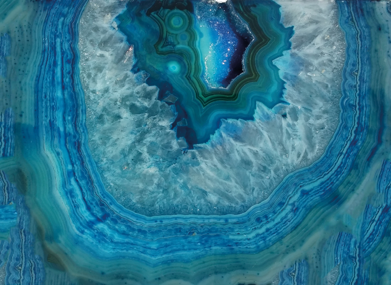 Tapis vinyle marbre superbe agate bleue - TenStickers