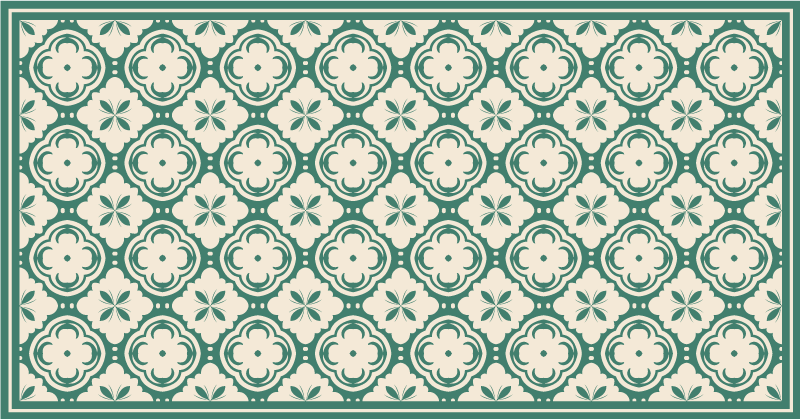 Tapis vinyle marbre élément floral élégant - TenStickers