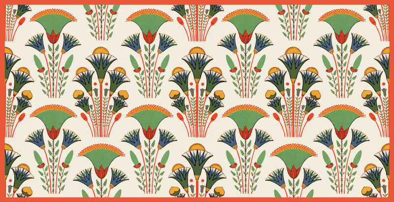 Tapis vinyle fleurs et plantes motif vintage scandinave - TenStickers