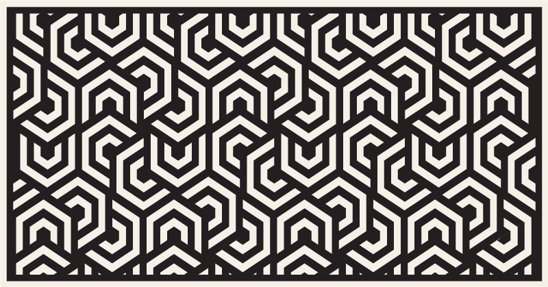 Tapis vinyles géométriques hexagones noirs et blancs - TenStickers