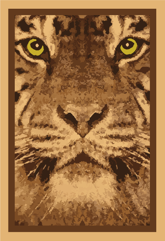 Tapis vinyle animal visage de tigre majestueux - TenStickers