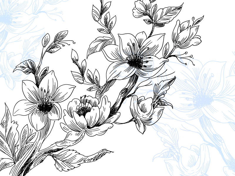 Tapis vinyle fleurs et plantes concept de fleur d'azur - TenStickers