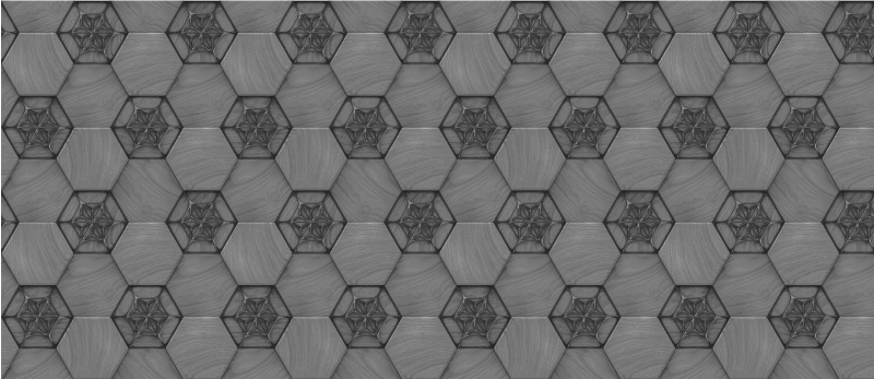 Tapis vinyle marbre motif hexagonal gris - TenStickers