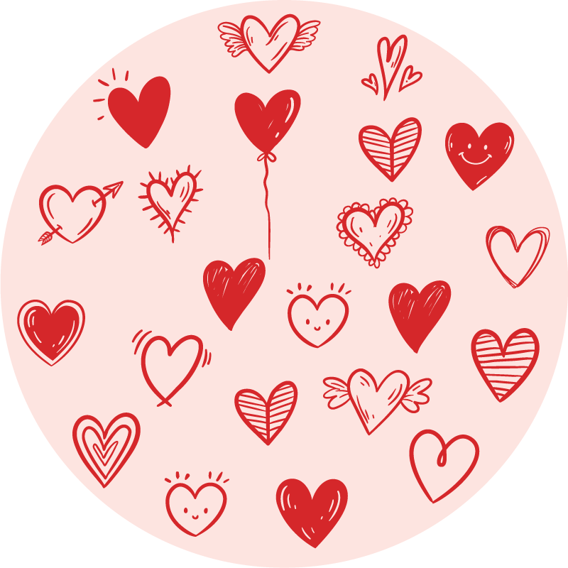 Tapis vinyle ado illustration de coeur - TenStickers