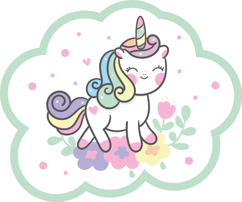 Tapis vinyle pour enfants illustration de licorne mignonne - TenStickers