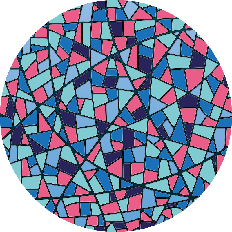 Tapis mosaique vinyle arrangement géométrique coloré - TenStickers