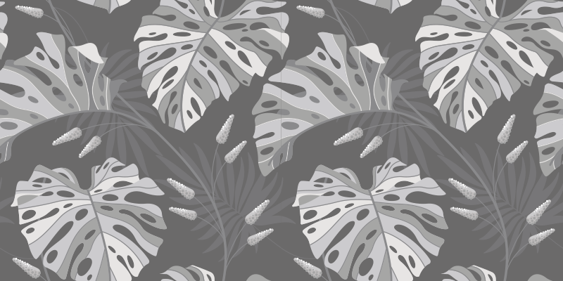Tapis vinyle nature motifs de feuilles de monstera - TenStickers