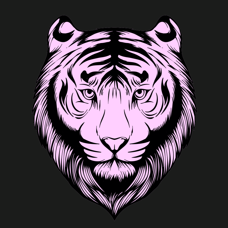 Tapis vinyle animal tigre rose féroce - TenStickers