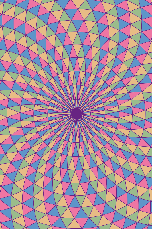 Tapis vinyles géométriques tourbillons triangulaires colorés - TenStickers