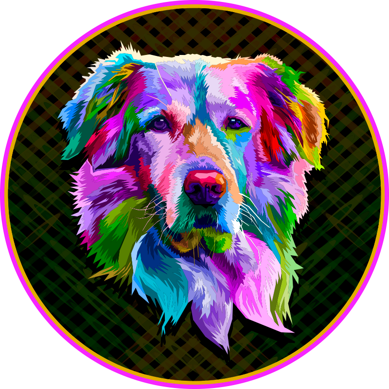 Tapis vinyle animal œuvres d'art canines colorées - TenStickers