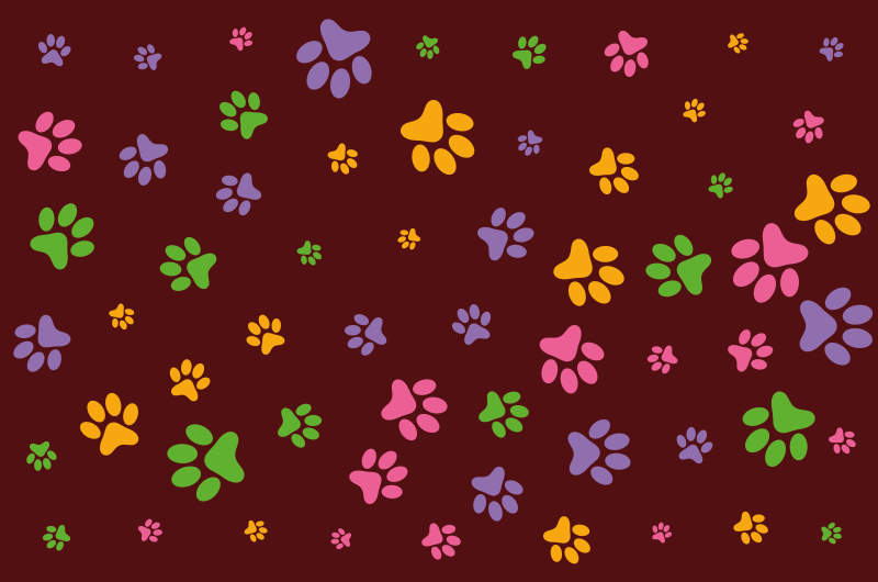 Tapis vinyle animal motifs de pattes colorés - TenStickers