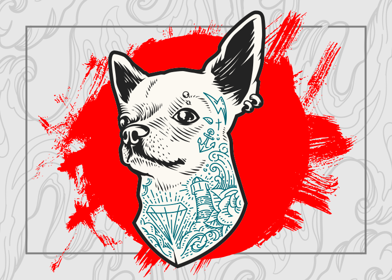Tapis vinyle animal portrait de chien chihuahua - TenStickers